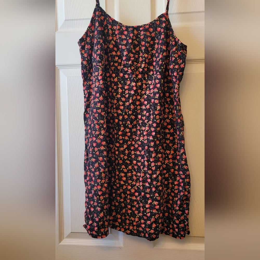 Wild Fable Floral Black and Pink Dress